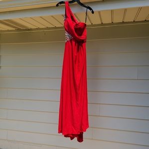 One strap red formal/prom dress
